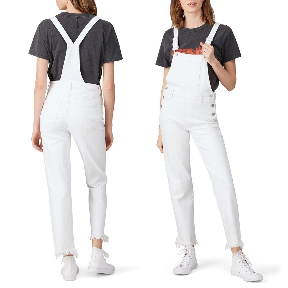 J Brand White Jules Overalls Classic Ankle Denim Jumpsuit‎ XS